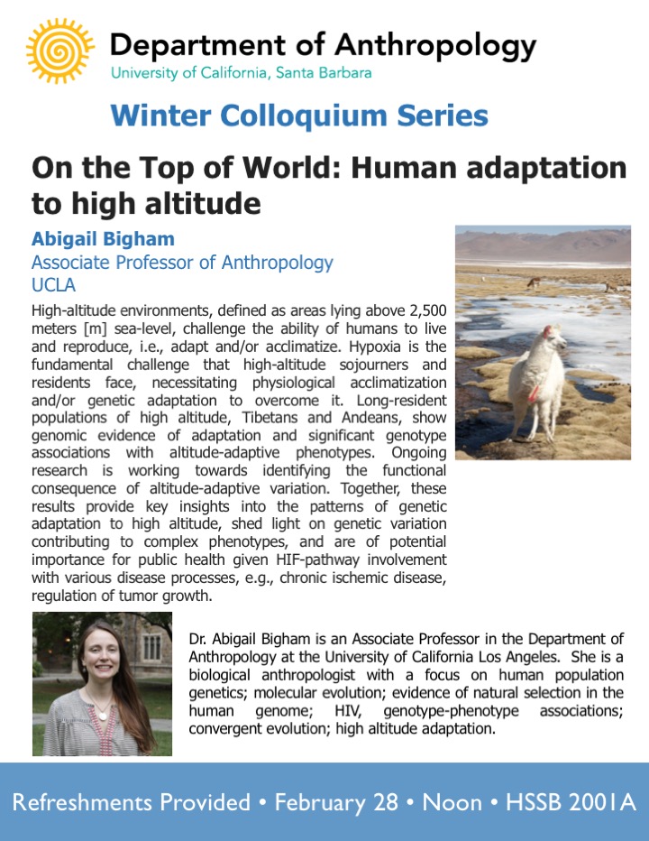 On Top of the World: Human adaptation to high altitude Event Image
