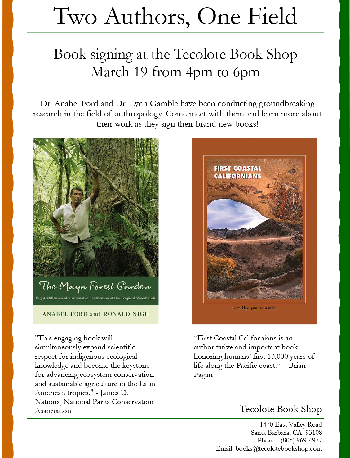 Professors Lynn Gamble and Anabel Ford to give book signing Event Image